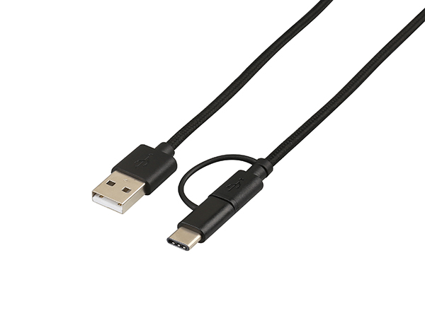 USB2.0 To Micro To TypeC Cable